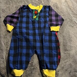 Vintage Gotkeys kids checkered infant boys romper jumper